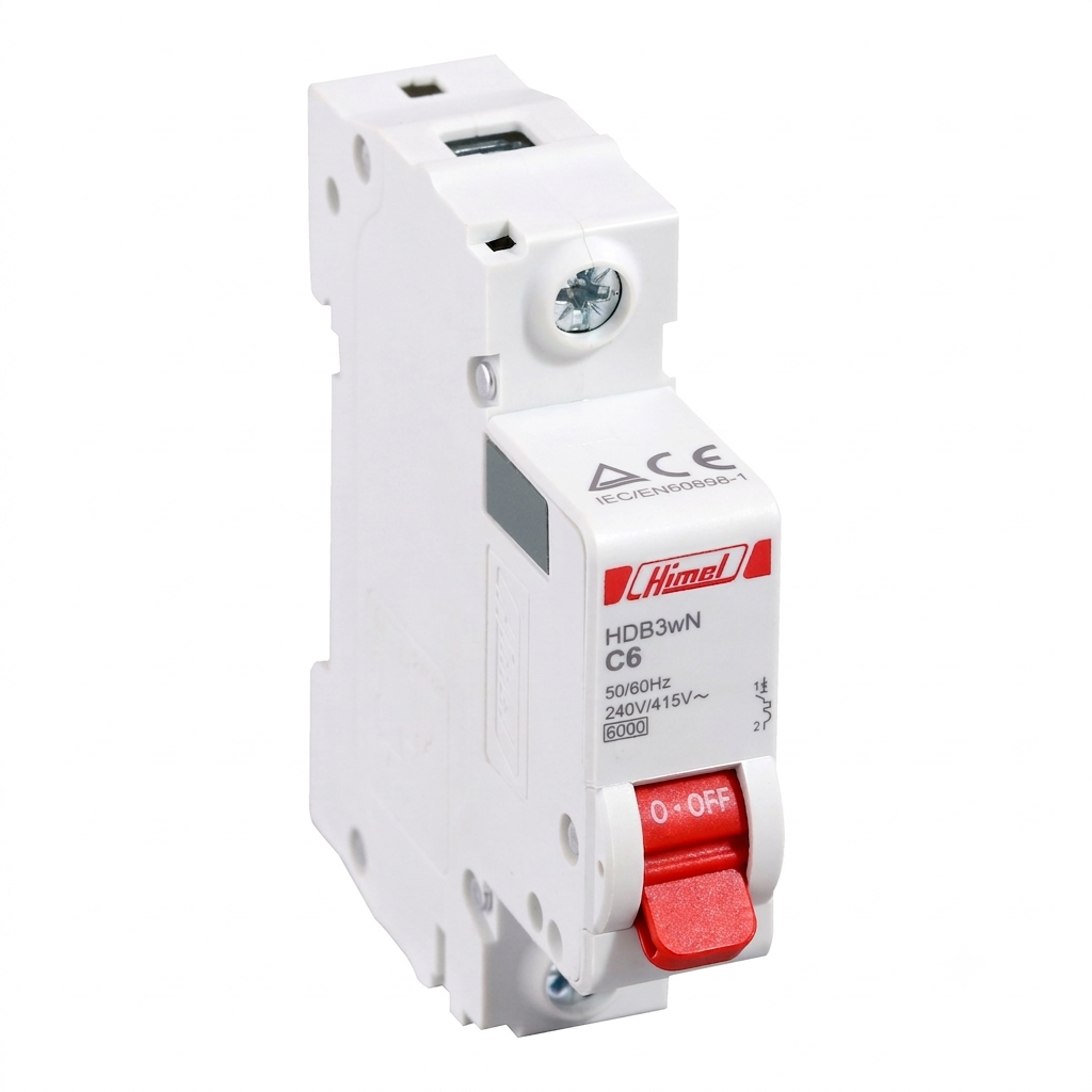 HIMEL HDB3WN1C6 Miniature Circuit Breaker MCB 1 Pole 6A 6kA Type C