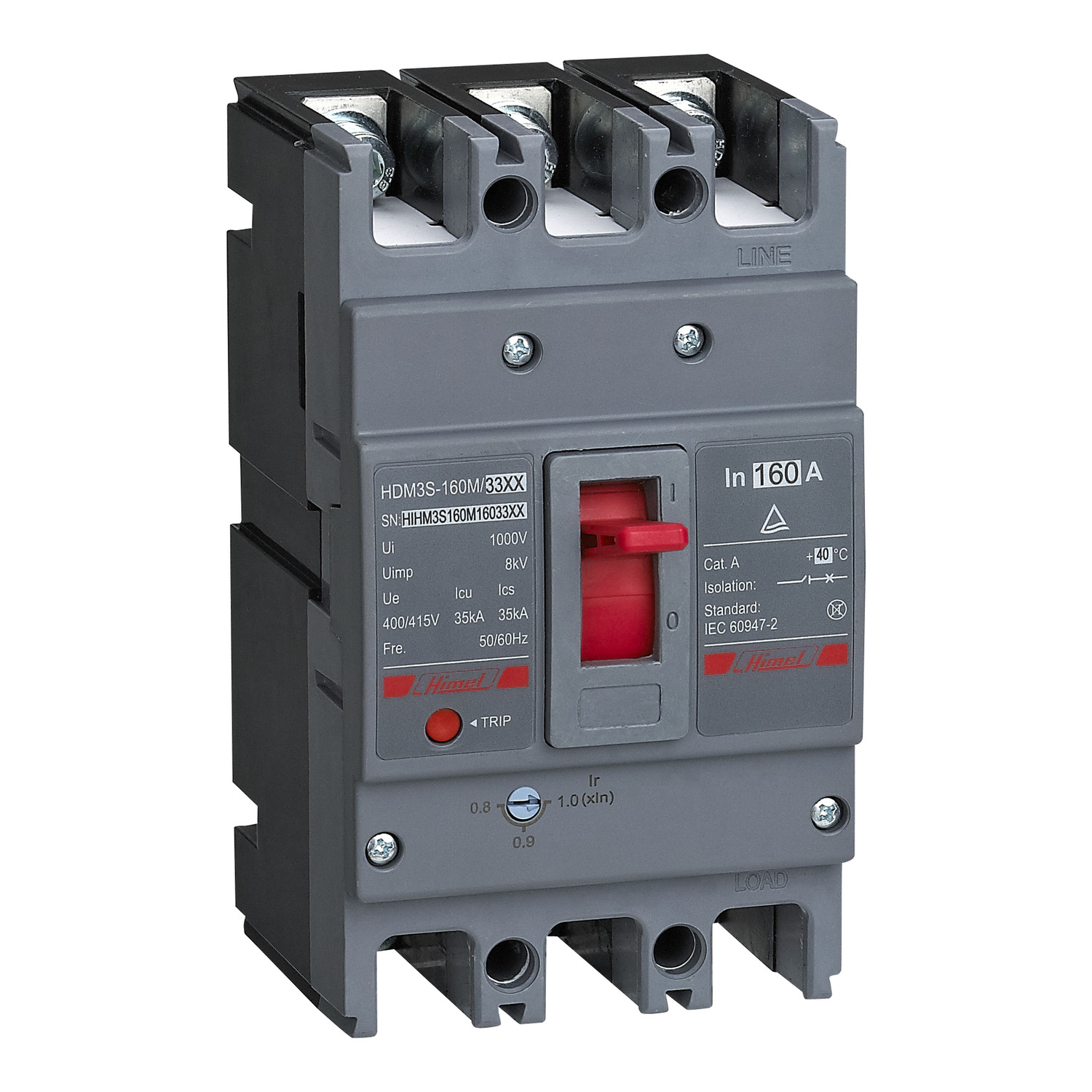 HIMEL HDM3S160M02531XX Molded Case Circuit Breaker MCCB 3P 25A 35kA