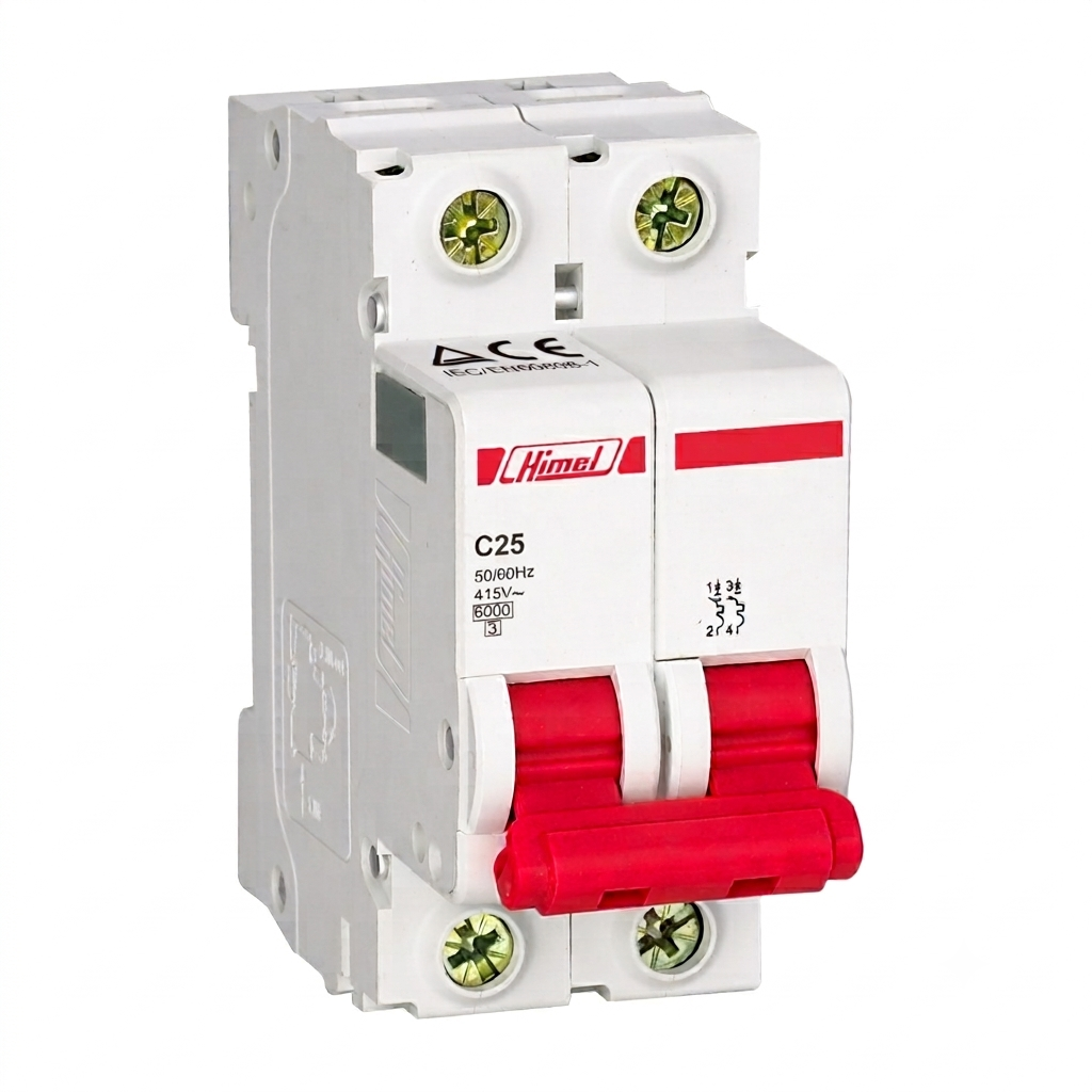 HIMEL HDB3WN2C25 Miniature Circuit Breaker (MCB) 2P 25A 6kA Type C