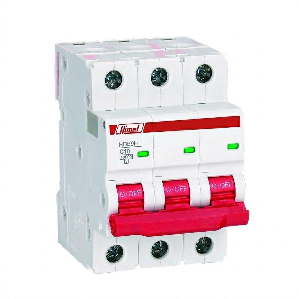 HIMEL HDB9H63A3C10 Miniature Circuit Breaker MCB 3P 10A 10kA Type C