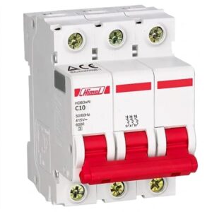 HIMEL HDB3WN3C10 Miniature Circuit Breaker MCB 3P 10A 6kA Type C