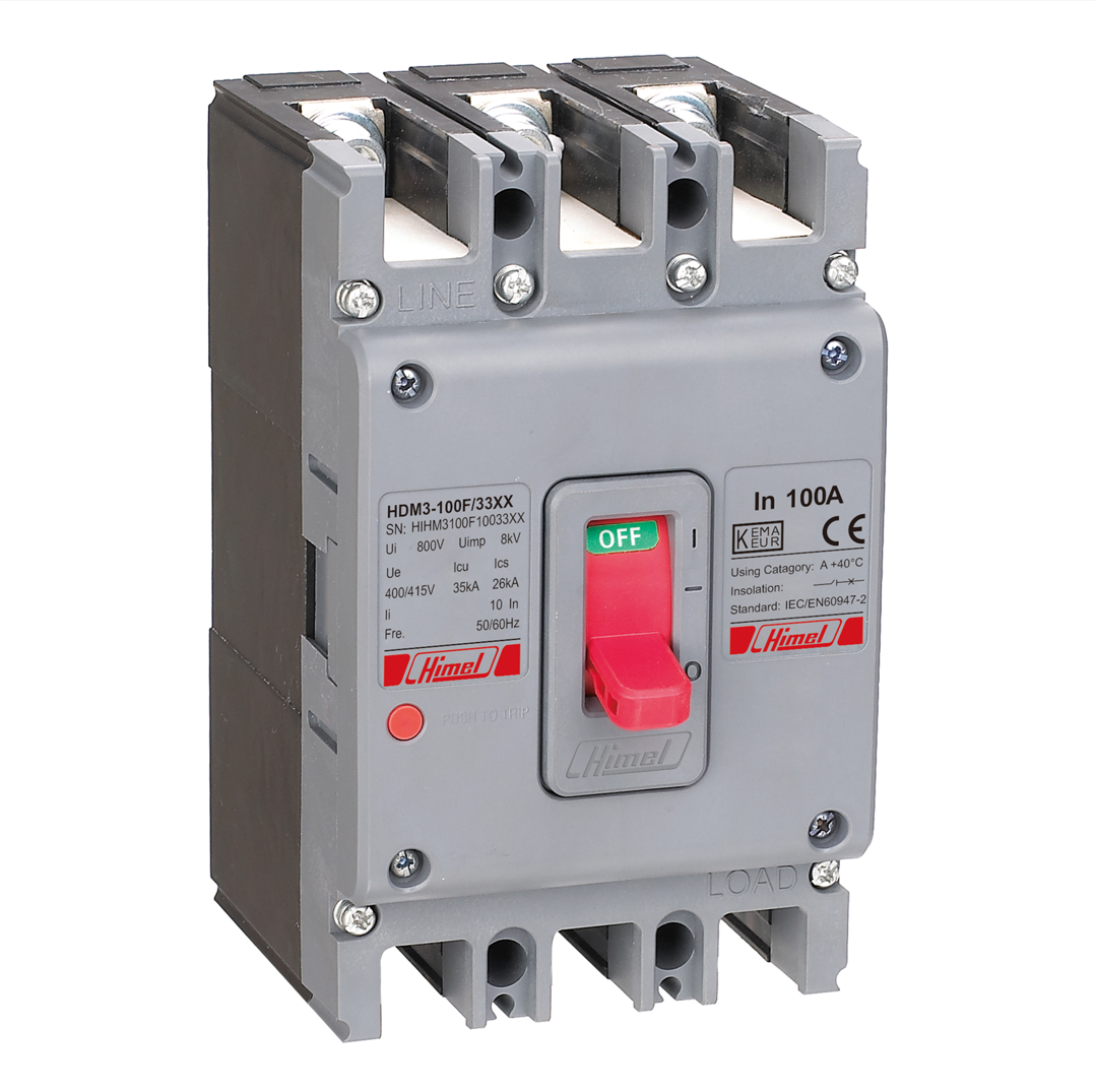HIMEL HDM3100S10033XX Molded Case Circuit Breaker MCCB 3P 100A 25kA